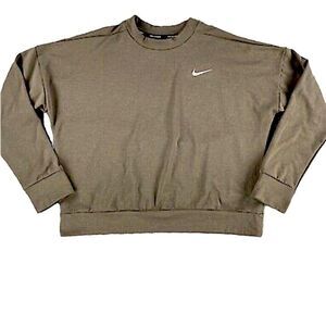 Nike Therma fleece crop Running Top AT4204-266 CREW LONG SLEEVE brown L